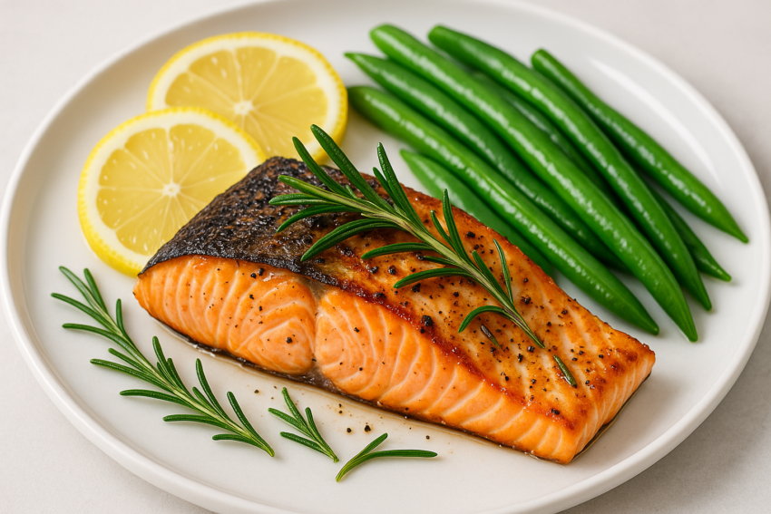 Grilled salmon - protein-rich diabetic meal